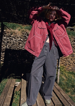 Ymobay jakke Burgundy American Vintage 